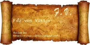 Füves Viktor névjegykártya